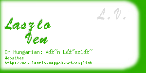 laszlo ven business card